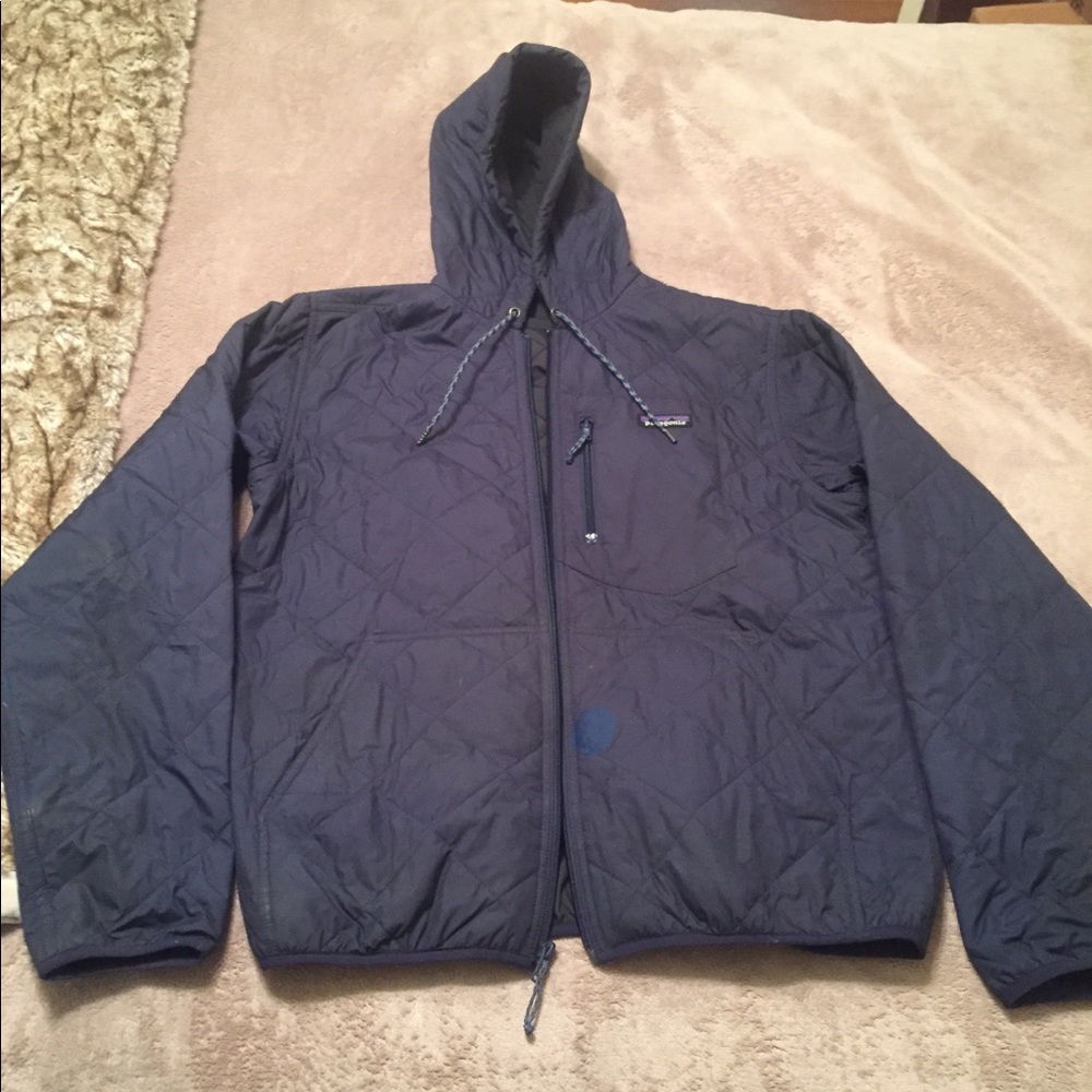 Patagonia diamond quilt bomber hoodie jacket, M